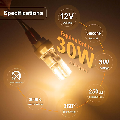 #ad G4 3W Bi Pin LED Bulb 30W Halogen Equivalent 12V Warm White Non Dimmable 10P $34.19