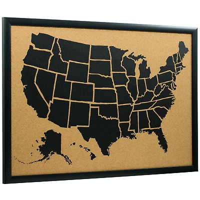 #ad Craig Frames 20x30 Wayfarer Cork Board United States Push Pin Travel Map $93.99
