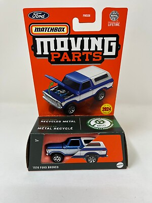 #ad 1978 Ford Bronco * Blue White * 2024 Matchbox Moving Parts Case L $6.99