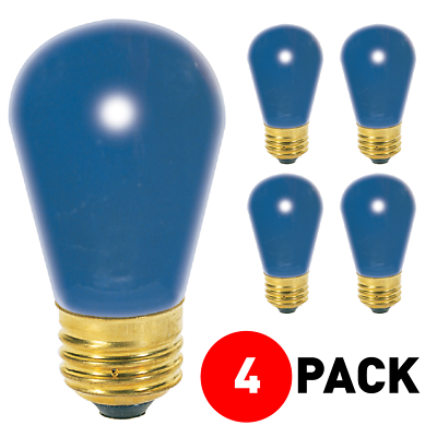 #ad 4 Pack 11S14 B BLUE Patio String Sign Bulb 11 Watt S14 Medium E26 Base $7.95