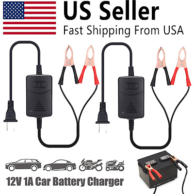 2PCS Car Battery Charger Maintainer 12V Trickle RV for Truck Motorcycle ATV Auto $13.97