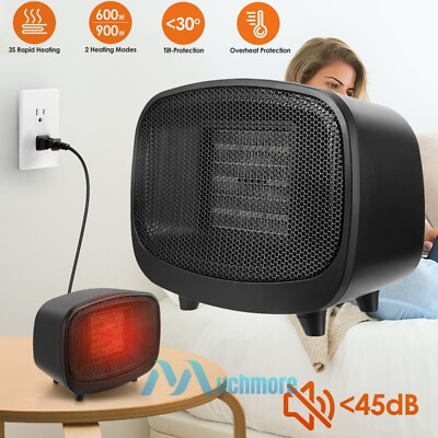 #ad 900W Portable Electric Space Heater Super Quiet Tilt Protection Thermostat Fan $31.71