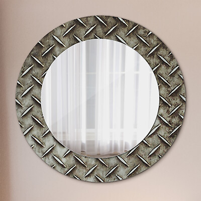 #ad Wall Mounted Mirror with Glass printed Frame Home Decoration steel texture $253.95