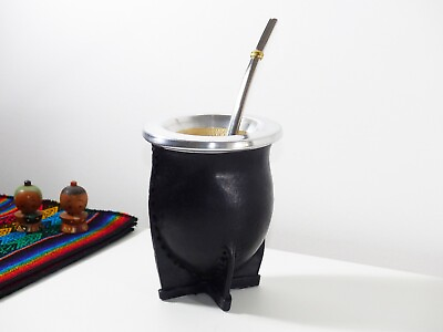 #ad Mate Gourd Cup Camionero Straw Gift Yerba Mate Tea Handmade Argentina $28.00
