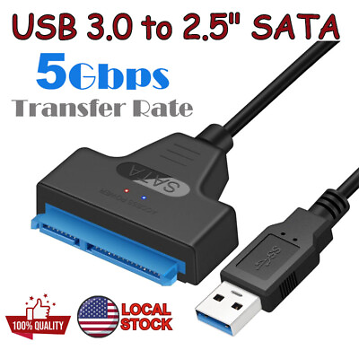 #ad SATA to USB 3.0 Adapter Cable for 2.5 inch Hard Drive HDD SSD Data Transfer EB $4.99