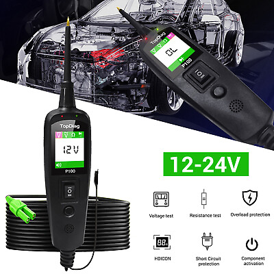 #ad 24V 12V 2 Meter Car Electrical Circuit Power Probe Tester TFT Diagnostic Tool $46.99
