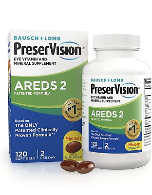 #ad PreserVision Areds 2 Eye Vitamin and Mineral 120 Softgels Free Shipping $19.95