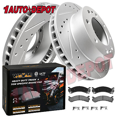 #ad Front Drilled Brake Rotors amp; Pads for Chevy Silverado GMC Sierra 2500 3500 HD H2 $149.99