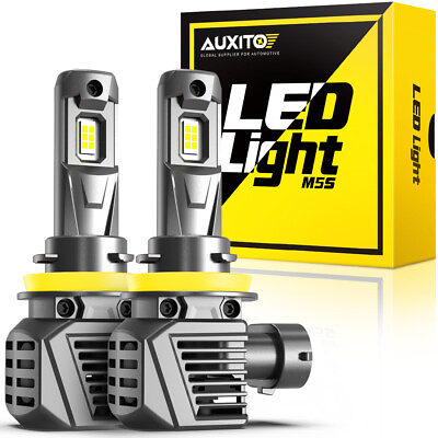 #ad AUXITO H11 6500K LED Headlight Bulb 44000LM Kit High Low Beam White Super Bright $37.99