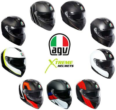 AGV Sportmodular Helmet Modular Flip Up Carbon Fiber DOT ECE S M L XL 2XL $658.96