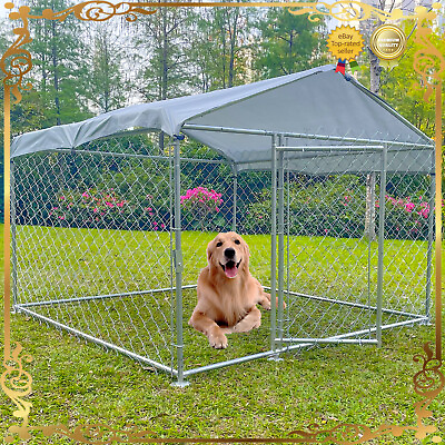 #ad #ad 10X10 ft Pet Dog Run House Outdoor Kennel Shade Cage Enclosure w Cover Playpen $188.70