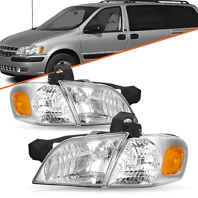 #ad For 1997 2005 Pontiac Montana Chevy Venture Silhouette Chrome Headlight Headlamp $69.99