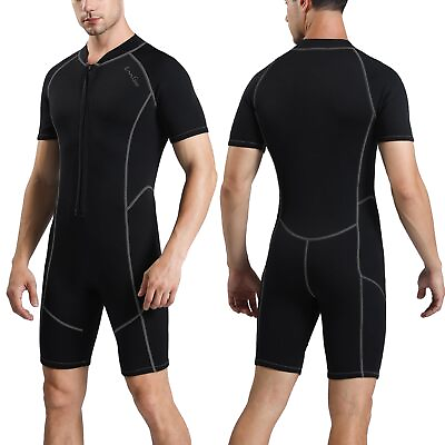 #ad Wetsuit 3mm Neoprene Short Sleeve Diving Wet Suit Women Men Thermal Shorty Sw... $53.74