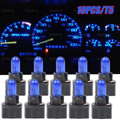 #ad 10pcs T5 SMD Blue LED Dashboard Instrument Interior Light Bulb Car Accessories $10.91