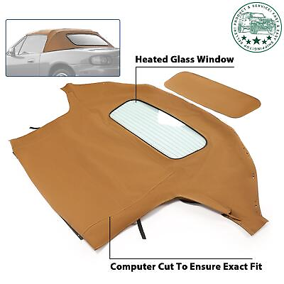 #ad New Heated Glass Window amp; Soft Top For Mazda Miata 1990 2005 Convertible Tan $141.00