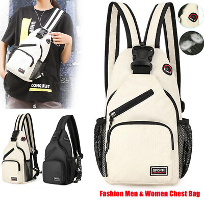 #ad Unisex Chest Bag Pack Outdoor Travel Sport Shoulder Sling Backpack Cross Body $15.29