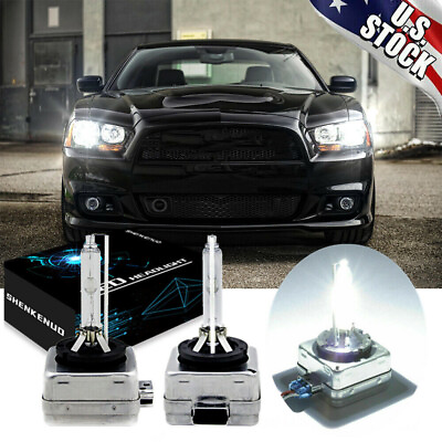 #ad 6000K Ice White HID Xenon Headlight Bulbs for Dodge Charger 2011 2014 Low Beam $26.42