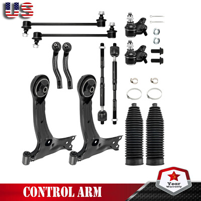 #ad 12pcs Lower Control Arms Tie Rod Kit Ball Joint For 2003 2008 Toyota Corolla $81.29