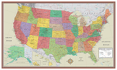 #ad Swiftmaps United States USA US Contemporary Elite Wall Map Large Mural Poster $12.95