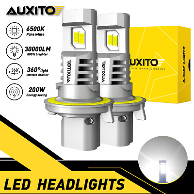 #ad AUXITO LED H13 9008 Headlight High Low Beam Super Bright Bulbs 6500K CANBUS Set $37.04
