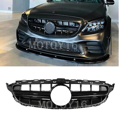 #ad Fit Camera New C Class W205 E63 Style Grill for C300 C250 C43 AMG 2019 Black $179.72