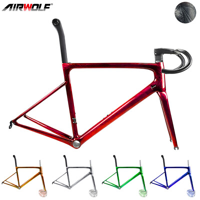 #ad #ad AIRWOLF Carbon Road Bike Frame Racing Bicycle 787g Superlight Rim Brake Crystal $475.00