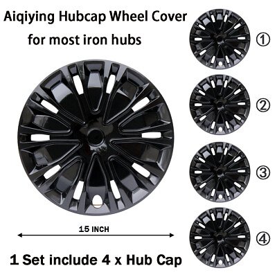 #ad 4PC New for Honda Hyundai 15quot; Hub Caps Full Set Wheel Covers fits Plastic Rim $42.87