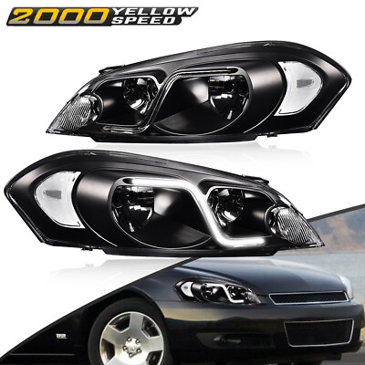 #ad Fit For 2006 2016 Chevy Impala Monte Carlo Headlight Clear Signal LED DRL USA $86.35
