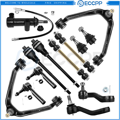 #ad 13Pcs Front Control Arms Sway Bars Tie Rods Pitman Arm For 99 06 GMC Sierra 1500 $113.18