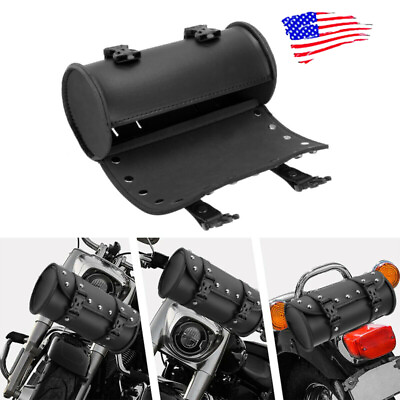 #ad Motorcycle Front Fork Tool Bag PU Leather SaddleBag Storage Pouch Luggage $11.00