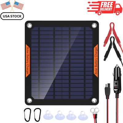 #ad Waterproof Solar Battery Maintainer Car RV Charger 12 Volt Tender Trickle 5W New $39.99