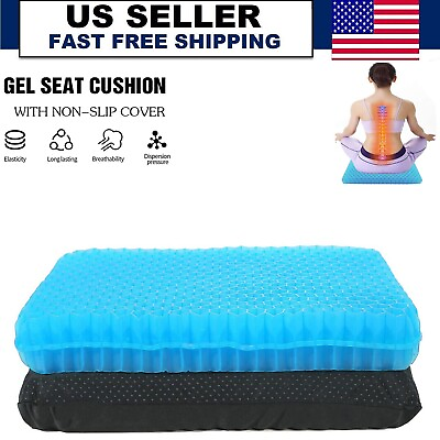 #ad Gel Seat Cushion Double Thick Egg Seat Cushion Breathable Design Non Slip Cover $21.50