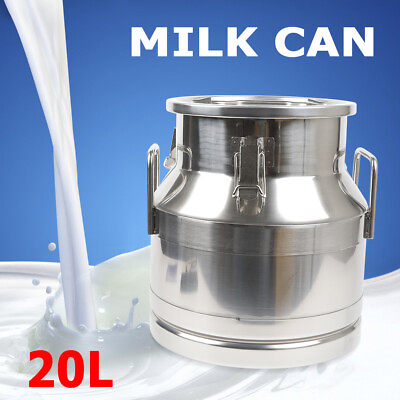 #ad Milk Can 20L Milk Juice Honey Bucket Wine Bucket Storage Can 304 Stainless Steel $84.79