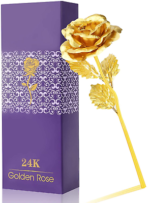 #ad Real Dipped Rose 24k Gold Rose Portable Gold Dipped Rose Artificial Rose Flower $17.38