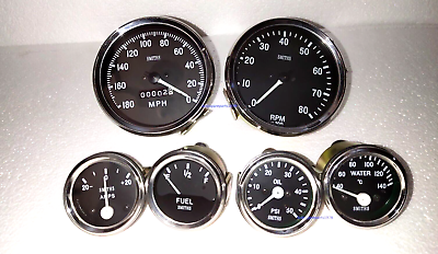 #ad Smiths Kit Elec Temp Oil Fuel Amp Gauge Speedo180 0 mph Tacho0 80 100 mm BC $48.00
