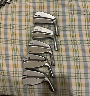#ad PING Blueprint Forged Iron Set 6 PW Heads Only Blue Dot $450.00