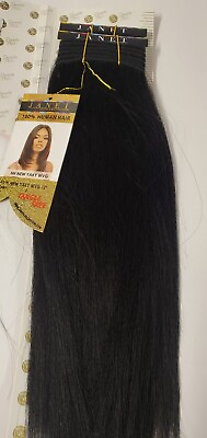#ad 100% human hair tangle free new yaky weave; straight; sew in; weft; Black color $40.99