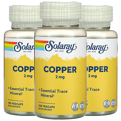 #ad Solaray 3 Pack Copper 2 mg 100 VegCaps $16.23