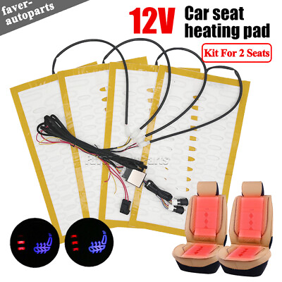 #ad Universal Car Seat Heater Kit Seat Heating Pad w 3Level Round Switch Fit 2 Seats $39.63