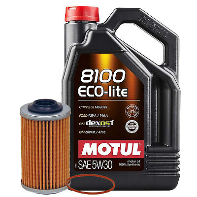 #ad 5L Motul 8100 ECO LITE 5W30 Wix Filter Motor Oil Change Kit API SP RC $54.95