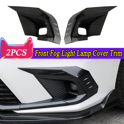 #ad 2pcs Carbon Fiber ABS Front Fog Light Lamp Cover Trim For Honda Civic 2022 2024 $175.98