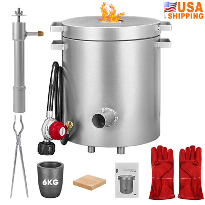 #ad 6KG Gas Melting Furnace Kit Propane Metal Copper Gold Silver with Gas Regulator $103.53