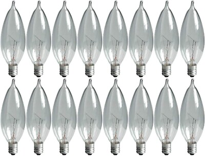 #ad 16 pk GE Crystal Clear Bent Tip Decorative Light Bulb 40 Watt Candelabra Base $19.99