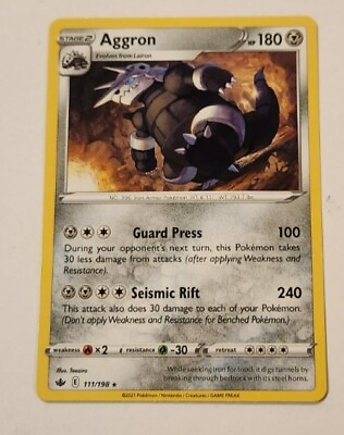 #ad Aggron Chilling Reign Series Pokemon Card 111 198 NM M Condition $1.50