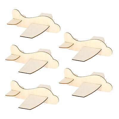 #ad 5 Pieces Wood Glider Plane Model Educational for Holidays Birthday Festivals $13.51