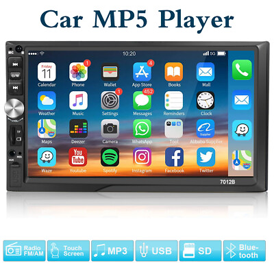 #ad 1 Unit Double 2 DIN Car MP5 Player Bluetooth Touch Screen Stereo Radio 7 Inches $52.99