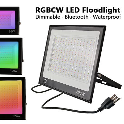 #ad LED RGB Floodlight Landscape Decor Outdoor Garden Multicolor Lighting 50W 200W $15.00