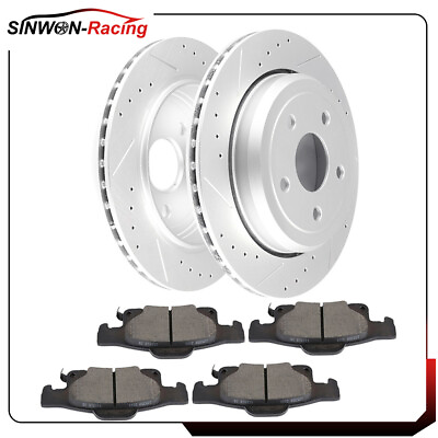 #ad 4X Ceramic Brake Pads and 2X Rotors Rear For Jeep Grand Cherokee 2012 2017 $147.60
