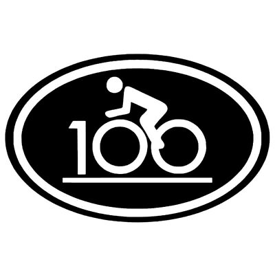 #ad 2pcs Century Ride Bike Race 100 Mile Stickers Car Truck Window Motorcycle Decal C $3.98