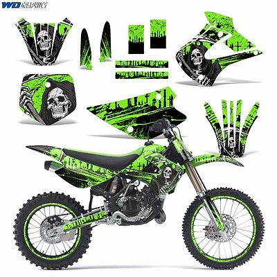 #ad Graphic Kit Kawasaki KX 85 100 Dirt Bike MX Motocross KX85 KX100 01 13 REAP GREN $59.95